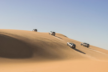 Fototapeta na wymiar wonderful adventure Safari trip by 4x4 cars in Siwa desert , Egypt