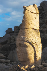 Stone head statues at Nemrut Mountain in Turkey