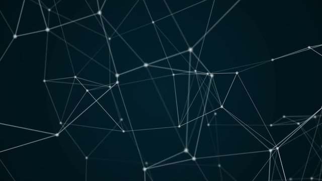 Abstract futuristic molecule structure seamless loop motion graphic white color black background. Computer network connection digital technology animation concept.