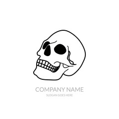 Skull Vector Icon Outline Community Business Company Stock Logo Design Black Template