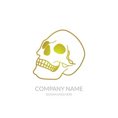 Skull Vector Icon Outline Community Gold Business Company Stock Logo Design Template