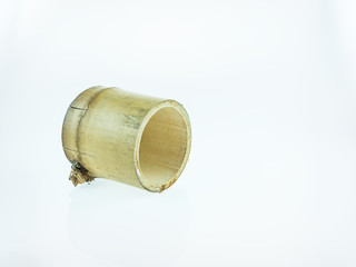 bamboo flask on white