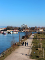 walking along the canal in Strasbourg - France