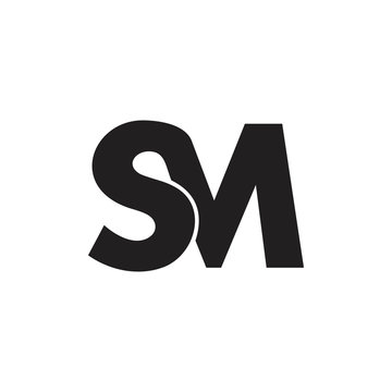 Letter Sm Linked Simple Logo Vector