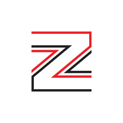 letter z square geometric lines arrows logo vector