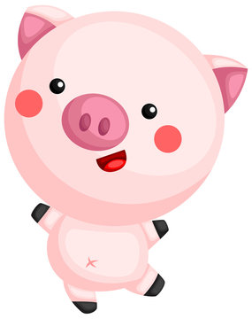 a vector of a cute and adorable piglet