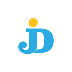 letter jd linked colorful logo vector