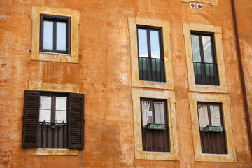 Fototapeta na wymiar Facade of a Building in Rome, Italy