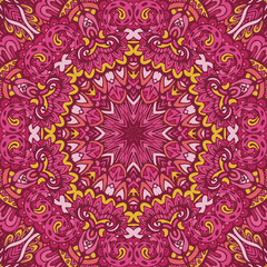 Vintage fantastic flower ethnic ornament for scarf bandana print fabric.