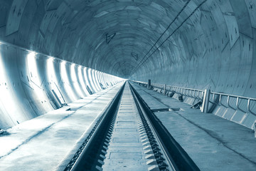 Modern railway tunnel during construction. Ejpovicke tunely/Ejpovice tunnels.