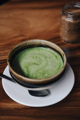 Matcha tea with vegan coconut milk