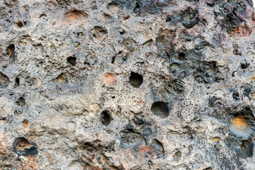 Close-up photo. Masonry Wall Decoration Fragment.