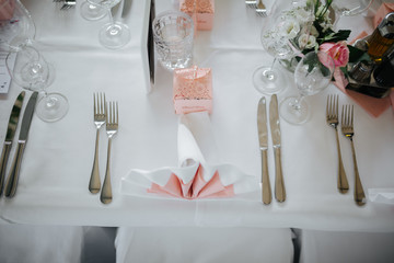 table setting at a wedding