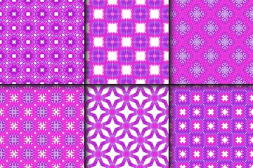 Set Of Ornamental Flower Design. Modern Seamless Geometry Pattern. Vector Illustration. For The Interior Design, Printing, Web And Textile Design.