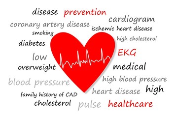 EKG symbol - prevention and health care concept