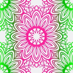 Design Of A Floral Pattern. Vector. Repeating Sample Figure And Line. For Fashion Interiors Design, Wallpaper, Textile Industry. Gradient Color