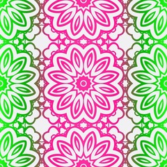 Fototapeta na wymiar Vector Seamless Pattern With Abstract Floral Style. For Fashion Design, Wallpaper, Textile. Tribal Ethnic Arabic, Indian, Motif. For Interior Design, Wallpaper