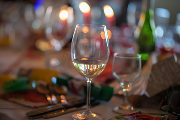 glasses on a table