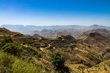 Äthiopien - Landschaft auf der Fahrt vom Sämen-Nationalpark nach Aksum