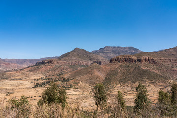 Fototapeta na wymiar Äthiopien / Ethiopia - Landschaft auf der Fahrt von Aksum nach Gheralta
