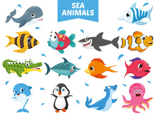 Vector Illustration Of Sea Animals