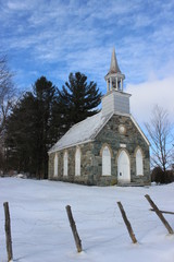 Frost Village Church built in 1852 in Shefford, Quebec, Canada