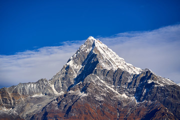 Machapuchare mountain Fishtail in Himalayas range Nepal