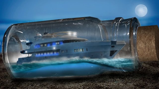 Ship is caught in bottle