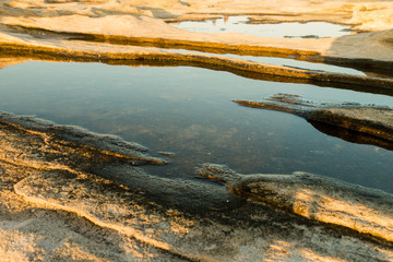 Kleine Pfützen in den Gesteinsformationen - Bondi Beach