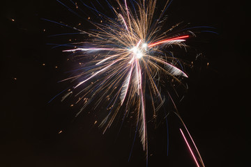 Amazing and beautiful fireworks on dark background