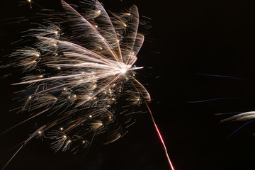 Amazing and beautiful fireworks on dark background