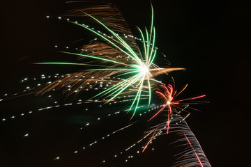 Amazing and beautiful fireworks on dark background