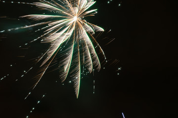 Amazing and beautiful fireworks on dark background