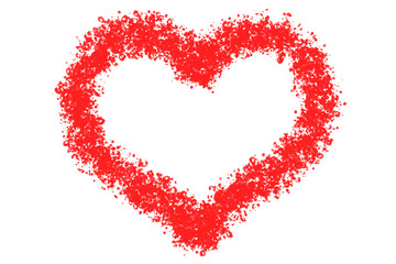 Spatter Heart. Type Text Inside, Place Above Image and Apply Multiply Blend Mode or use Blend If Sliders in Photoshop to Remove White Background.