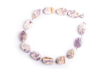 agate colored beads isolated on white background