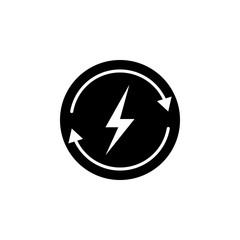 lightning, arrow icon on white background. Can be used for web, logo, mobile app, UI, UX