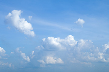 Blue sky with clouds background has space for put text or product