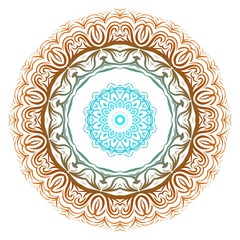 Pattern of mandala. Vector illustration. Modern Decorative floral color mandala. Decorative Cicle ornament. Floral design.