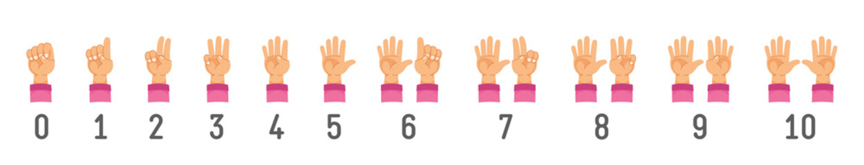 Vector Illustration Of Counting Hand