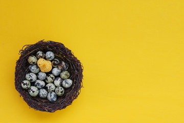 Happy Easter composition card concept with space for text