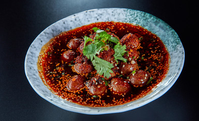 Chinese Sichuan food spicy quail eggs