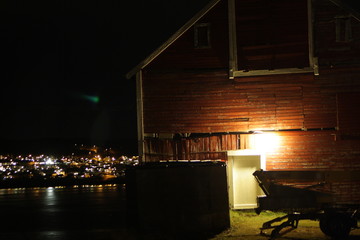Norway, Tromso, house at night