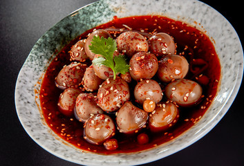 Chinese food, spicy quail eggs
