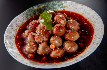 Chinese food, spicy quail eggs