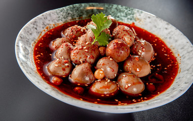 Chinese food, spicy quail eggs