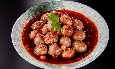 Chinese food, spicy quail eggs