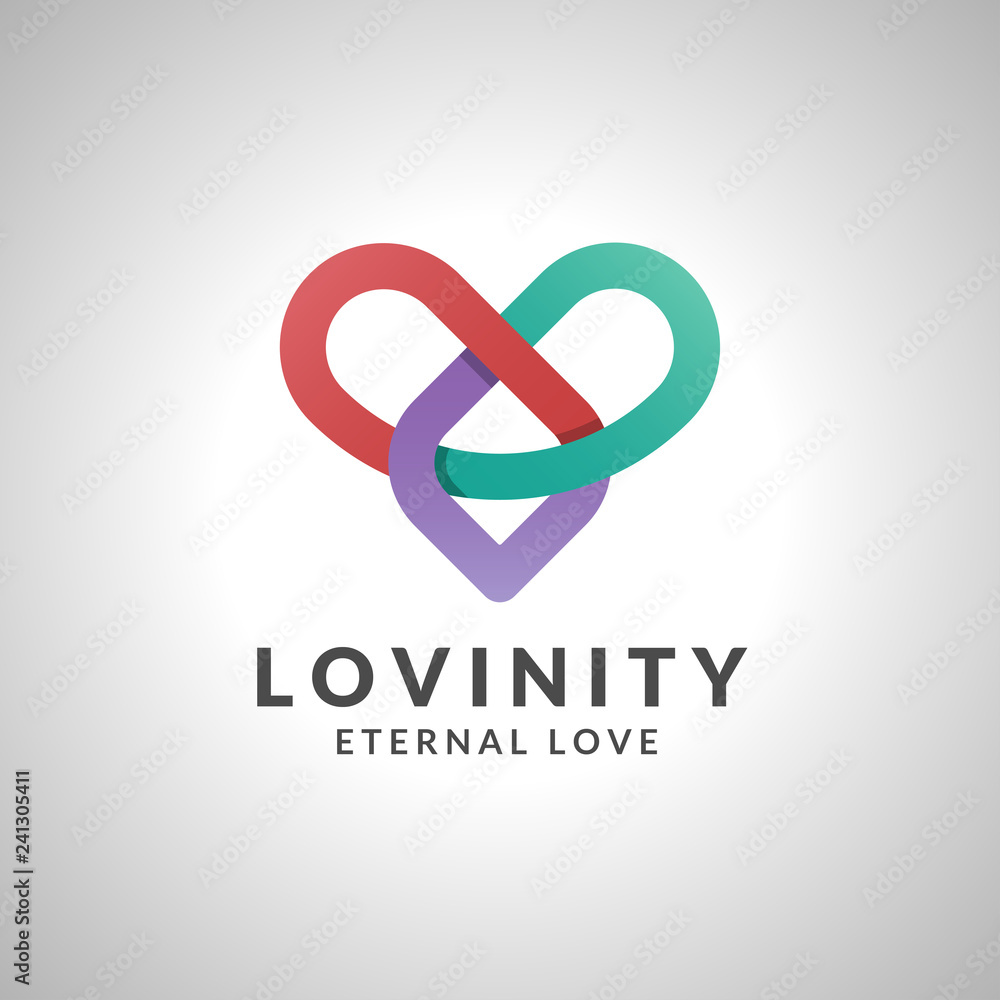 Wall mural Lovinity - Infinity Love Logo Vector Image with infinity line concept