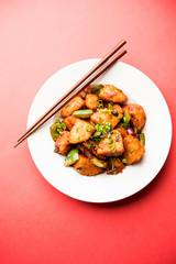 Schezwan Idli or manchurian Idly, tasty indo-chinese recipe. selective focus