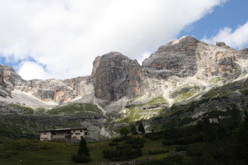 Italy, dolomiti, trentino - mountain landscape with river