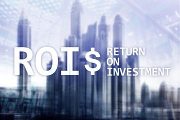 ROI - Return on investment, Financial market and stock trading concept